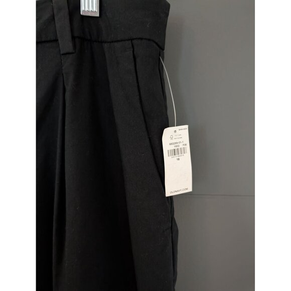 NWT Old Navy Extra High Poplin Taylor Wide-Leg Trouser Pants in Black Jack - 16 - Picture 2 of 9